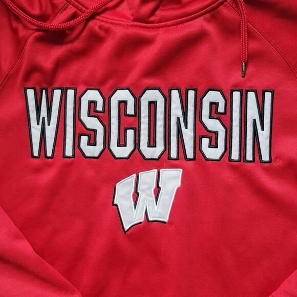 Colosseum Wisconsin Embroidered Sweatshirt Hoodie Fleece Size Medium Badger - Picture 3 of 6